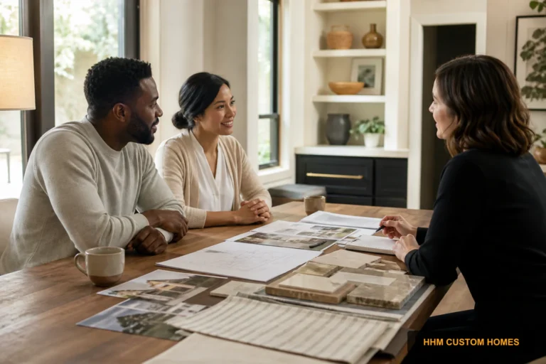 Homeowners preparing project notes and inspiration for a residential planning consultation