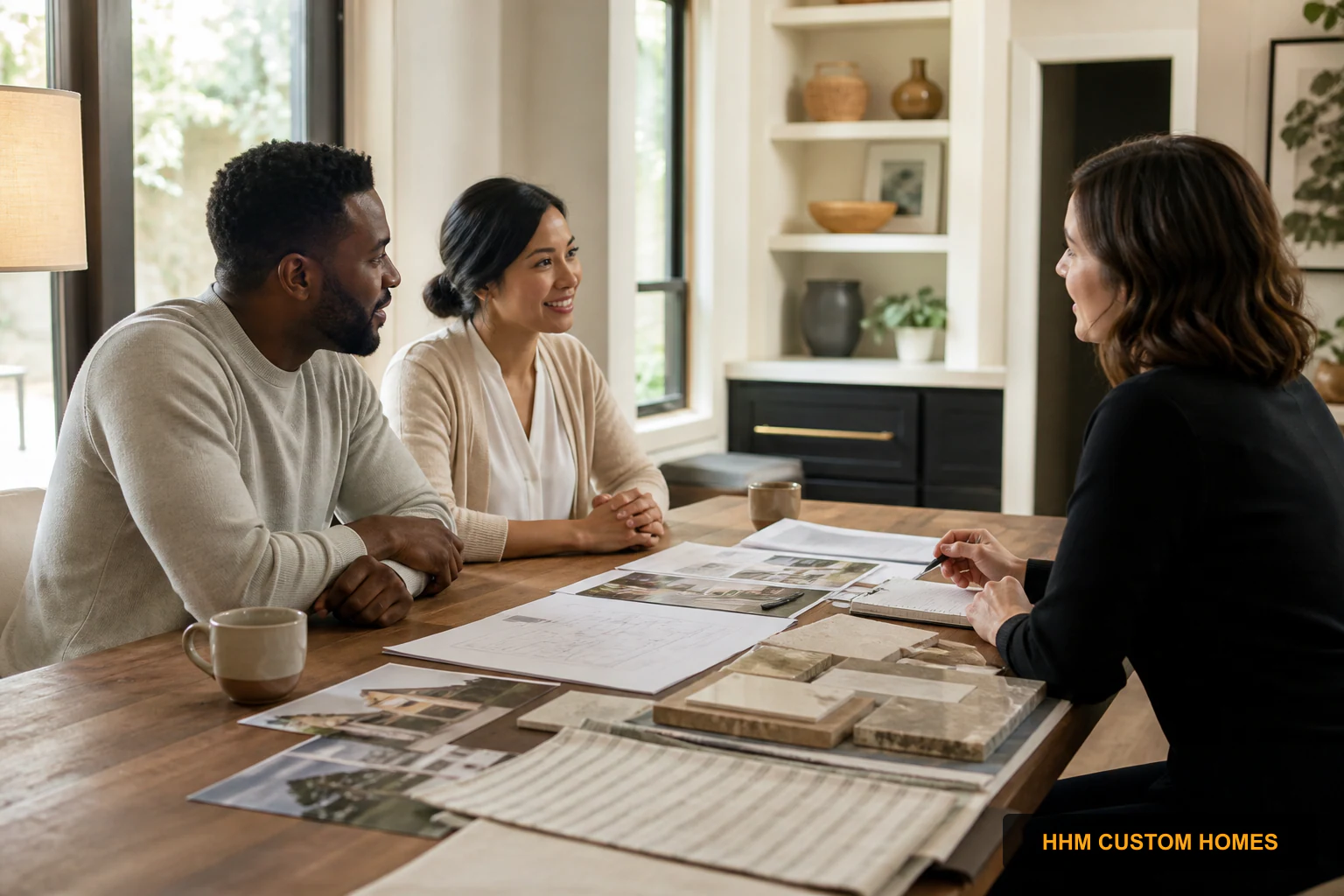 Homeowners preparing project notes and inspiration for a residential planning consultation