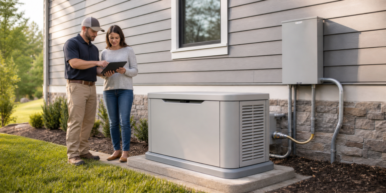 An HHM standby-power proposal separating generator equipment, electrical, fuel, site, permit, and startup costs